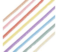 AHANDMAKER 16 Yards 8 Colors Elastic Pleated Lace Trim, 3/8 inch Wide Ruffle Ribbon Nylon Narrow Ruffle Edge Lace Ribbon for DIY Sewing Crafts Garment Embellishments Gift Wrapping Home Decor