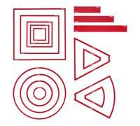 AHANDMAKER 16pcs AOE Spell Templates Set Damage Marker Area Effect Template Include 5 Square 4 Circle 4 Cone 3 Line Templates, Game Accessories for DND and Other RPG Tabletop Game, Red