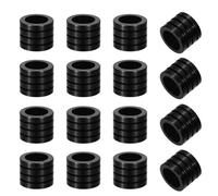 AHANDMAKER 16pcs Black Grooved Column Beads, Stainless Steel Bead with 6.5mm Hole, Loose Spacer Bead for Jewelry Making, Metal Lanyard Beads for DIY Pendant Flashlight Knuckles