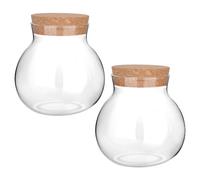 AHANDMAKER 17oz Glass Bottle with Cork Lid, Wishing Bottle Glass Bottles Cork Stoppers Candy Jar Kitchen Glass Jar Bead Container Glass Favor Jars with Cork Lids for Wedding & Party Favor, Bean, Sugar