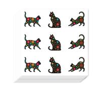 AHANDMAKER 180 Pieces Self-Adhesive Cat Silhouette Stickers, 9 Styles Cat with Flowers Decal Stickers 1 Inch Cat Art Decals for Album Arts Planner Calendar Scrapbooking Crafting Bag Decor