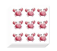 AHANDMAKER 180 Pieces Self-Adhesive Crab Labels Stickers, 1 Inch Cartoon Pink Crab Stickers for Planner Calendar Scrapbooking Crafting Bag Seal Party Gift Decor
