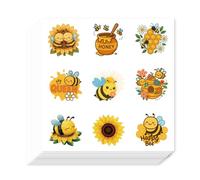 AHANDMAKER 180Pcs Cartoon Bees Stickers Self-Adhesive Decals Bees and Sunflowers Stickers for Planner Calendar Scrapbook Crafting Arts Journaling Gift Bag Seal Theme Party Decor