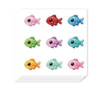 AHANDMAKER 180Pcs Self-Adhesive Colorful Glitter Fish Stickers, Waterproof Cute Cartoon Sea Animal Planner Stickers Decorative Paper Decals for Laptop Water Bottle Scrapbook Crafts Party Decor Gifts