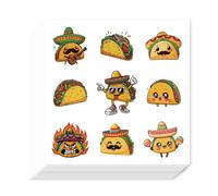 AHANDMAKER 180Pcs Taco Planner Stickers Anthropomorphic Cartoon Taco Self-Adhesive Decals for Planner Calendar Scrapbook Crafting Arts Gift Bag Seal Theme Party Decor
