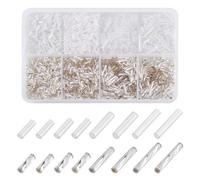 AHANDMAKER 1920pcs 4 Sizes Glass Twisted Bugle Beads, 5/6/9/12x2mm Craft Beads with Hole Metallic and White Colour Long Tube for DIY Bracelet Necklaces Crafting Jewelry Making