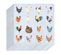 AHANDMAKER 192Pcs Chicken Glitter Stickers, Cute Cartoon Chicken Stickers Fun Farm Animal Waterproof Vinyl Decals for Laptop Water Bottle Planner Scrapbook Crafts Party Decor Gifts, 5.9x5.9 Inch