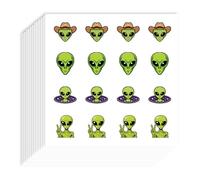AHANDMAKER 192Pcs Green Alien Stickers, Funny Cartoon Outer Space Alien Self-Adhesive Stickers Waterproof Vinyl Decals for Laptop Water Bottle Planner Scrapbook Crafts Party Decorations Gifts
