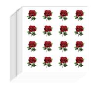 AHANDMAKER 192Pcs Red Rose Sticker Floral Garden Stickers Waterproof Plant Decals Decor for Planner Calendar Scrapbook Crafting Arts Party Decor Gift Bag Envelope Seal Laptop Cup Window Books