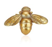 AHANDMAKER 1Pc Gold Bee Wall Decor Resin 3D Sculpture Realistic Animal Shape Size 3.86x5.87 in for Living Room Home Office Garden Desktop Art Decor for Bee Lovers Collectors