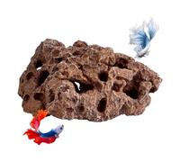 AHANDMAKER 1Pc Large Aquarium Decorations Hideouts Resin Aquarium Cave Decor Fish Mountain Caves Underwater Scene for Freshwater Saltwater Tank Decor Habitat Planting, Brown