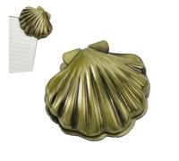 AHANDMAKER 1Pc Vintage Shell Metal Binder Clip Large Journal Bookmark Clip Decorative Page Holder Traveler's Notebook Accessories Clamps for Office Home DIY Desk Organization, Gold