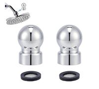 AHANDMAKER 2 Pack Iron Pipe Shower Arm Ball Adapter with Gasket Washer Filters Brass Ball Joint Replacement Universal Standard Swivel Heads for Shower Head Repair and Bathroom Renovation