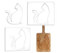 AHANDMAKER 2 PCS Acrylic Router Templates， Transparent Cat Router Template, 5mm Thick Router Inlay Template for Woodworking Craft Projects Tracing Guide Tool, 5.9x6.7 Inch