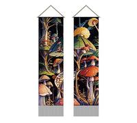 AHANDMAKER 2 Pcs Mushroom Tapestry, Botanical Aesthetics Tapestry Psychedelic Tapestry Wall Hanging Art Forest style Wall Decoror for Living Room and Bedroom(51.18x12.99 inch)