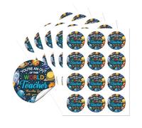 AHANDMAKER 2" Thank You Teacher Label Stickers, 60Pcs, Mixed Color, Plastic, Sentimental, Indoor Use, Stickers, Thank You Sticker