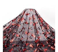 AHANDMAKER 2 Yard Halloween Tulle Fabric, Bat Witch Hat Cat Mesh Lace Fabric French Tulle Lace 63 Inch Wide Black Tulle Fabric for Quilting DIY Halloween Dress Pet Clothing Party Decor