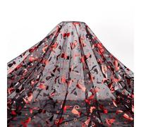 AHANDMAKER 2 Yard Halloween Tulle Fabric, Bat Witch Hat Cat Mesh Lace French Tulles lace 63 Inch Wide Black for Quilting DIY Halloween Dress Pet Clothing Party Decor