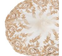 AHANDMAKER 2 Yards Rosy Brown Hanmade 3D Lace Applique, 13Inch Wide Embroidered Tulle Lace Trim Floral Mesh Fabric Sparkle Trimming with Paillettes for Craft Wedding Dress Curtains Home Decor