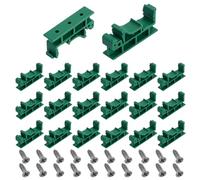 AHANDMAKER 20 Pairs C45 DIN Rail PCB Mounting Bracket Holder Carrier Clips for Width 35mm or 15mm Circuit Board Holder for DIN Rail Socket, Panel Bracket, Enclosure Clip, Green