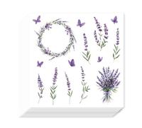 AHANDMAKER 20 Sheets Lavender Planner Stickers Flower Branches Self-Adhesive Decals Wreath and Bouquet for Planner Calendar Scrapbook Crafting Arts Gift Bag Seal Theme Party Decor