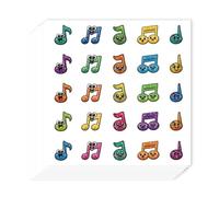 AHANDMAKER 20 Sheets Self-Adhesive Cute Music Note Labels Stickers, Glitter Cartoon Music Planner Stickers for Calendar Appointment Scrapbooking Crafting Party Decor Gift Bag Seal