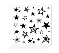 AHANDMAKER 20 Sheets Self-Adhesive Star Labels Stickers, Black and White Die-Cut Star Planner Stickers for Calendar Scrapbooking Crafting Party Decor Gift Bag Seal