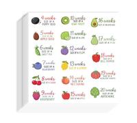 AHANDMAKER 20 Sheets Weekly Pregnancy Tracking Stickers Pregnancy W y W ruit Stickers Maternity Newborn Themed Decal for First Time Moms Planning, Decorating and Scrapbooking