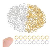 AHANDMAKER 200Pcs Gold Plated 925 Sterling Silver Open Jump Rings, 2.5mm Golden Silver Linking Circles Metal Charms Connector Hoops for Jewelry Making DIY Necklace Bracelet Earring Keychain Craft
