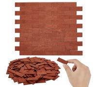 AHANDMAKER 200Pcs Wooden Brown Miniature Modern Minimalist Dollhouse Flooring Landscape Home Accessories Prop Decorations 1.5"X0.6"