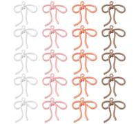 AHANDMAKER 20Pcs 4 Colors Bow Pendant Charms Alloy Bow Tie Links Mini Cute Bowknot Earring Charms for Valentine's Day Accessories Wedding Favors Necklace Jewelry Making DIY Crafts Supplies