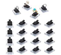 AHANDMAKER 20pcs Black Ring Display Holder Plastic Ring Display Clip Acrylic Ring Showcase Single Finger Ring Support for Engagement Wedding Home Ring Selling Jewelry Storage Organizer