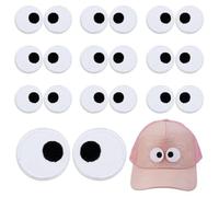 AHANDMAKER 20Pcs Eye Iron on Patches, Black White Cartoon Eyeball Applique Patch, Polyester Sew On Embroidery Appliques for Jackets Dresses Jeans Hats Backpacks Decoration DIY Crafts