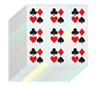 AHANDMAKER 20Sheet Card Suits Poker Labels Stickers, 1 Inch Laser Glitter Stickers Playing Card Sticker for Envelopes Planner Crafting Party Decor Gift Bag Seal Calendars Journals
