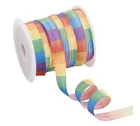AHANDMAKER 21.87 Yards Raindow Fold Over Elastic Stretch Ribbon, 5/8" Wide Foldover Lace Ribbon, Decorative Folding Stretchy Ribbon, Elastic Ribbon for Headbands Waistband Hair Ties Lingerie Dress