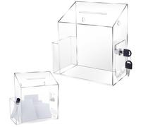 AHANDMAKER 22cm Transparent Suggestion Box with Key Lock Large Acrylic Clear Box Ballot Voting Case for School Events Corporate Offices Community Centers Decoration