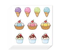 AHANDMAKER 240Pcs Ice Cream Planner Stickers Colorful Ice Cream Cone Seal Stickers Self-Adhesive Decals for Planner Calendar Scrapbook Crafting Arts Party Decor Gift Bag Seal