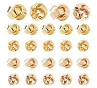 AHANDMAKER 24Pcs 2 Colors Golden Knot Theme Brass Beads Gold Plated Brass Hollow Bead Metal Spacer Round Beads for Earrings Bracelet Pendant Waist Chain Necklaces Jewelry DIY Crafts