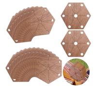 AHANDMAKER 24Pcs Hexagon Weaving Cards, 2.6x3 Inch Wood Loom Cards Handmade Weaving Tools Tablet Weaving Loom Weaving Supplies Wood Tablet Weaving Cards Wood Tool for Knitting Loom Accessories, Camel