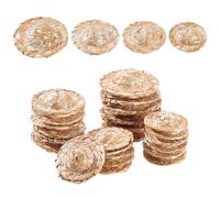 AHANDMAKER 24Pcs Mini Straw Hats 4 Sizes Sombrero Tiny Dollhouse Miniature Straw Hats Hand-Woven Doll Caps Lovely Decor for Small Cowboy DIY Decorations Jewelry Accessories