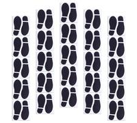 AHANDMAKER 25 Pairs 50 Prints Black Shoe Stickers 7″ Footprint Floor Decals Stickers Step Stair Applique Sticker for Feet Floor Sign Guide Directions Feet Distance Wall Decals Party Decor