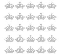 AHANDMAKER 25Pcs Crystal Rhinestone Crown Embellishments, Metal Crown Shaped Flatback Rhinestone Charms Mini Crystal Gemstone Crowns for Jewelry Making DIY Crafts Cellphone Decoratiions