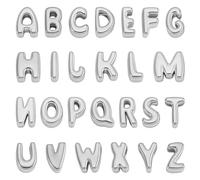 AHANDMAKER 26Pcs Large Letter Beads, 304 Stainless Steel A-Z Alphabet Spacer Bead Large Hole Loose Beads for Jewelry Making Bracelets Necklaces Keychains Craft Supplies Gifts, Stainless Steel Color