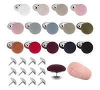AHANDMAKER 28 Sets Baseball Cap Button Top Replacement Hat Buttons, 14 Colors 0.68Inch/17.3mm Cloth Covered Hat Buttons, Hat Snap Button for Replacement Repair Jeans Blouse Handbags Sewing Supplies