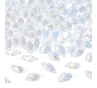 AHANDMAKER 286Pcs Teardrop Chandelier Crystal Pendants Faceted Glass Beads Clear Top Drilled Craft Beads for Chandelier Jewelry Making DIY Project Earring Necklaces Bracelets 6x12 mm