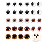 AHANDMAKER 28PCS 30mm Glass Cabochon Eyes, 7 Styles Glass Craft Doll Eye, Crochet Animals Craft Eyes, Eyes Glass Cabochon for DIY Craft Dolls Puppets Crafts Animal Sculptures Handmade Doll Findings