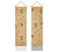 AHANDMAKER 2Pcs Ancient Egypt Hieroglyphic Tapestry, Pharaohs and Hieroglyphs Long Vertical Tapestry Wall Hanging, Egypt Theme Tassel Wall Tapestries for Bedroom Living Room Decoration, 45.7x13 Inch