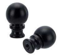 AHANDMAKER 2Pcs Black Lamp Finials,1-1/2 Inch Lamp Shade Nut Screw Cap Ball Knob Finial Head Decoration Topper for Decorative Replacement Table and Floor Lamp Top