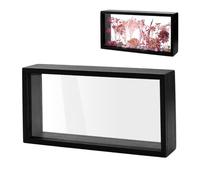 AHANDMAKER 2Pcs Black Shadow Photo Frame Double Acrylic Shadow Boxes Display Cases Wooden Dried Flower Frame DIY Display Storage Box for Home Decor, Specimens, Handicrafts 13x5.3x26cm