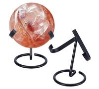 AHANDMAKER 2Pcs Crystal Ball Holder, Black Iron Arms Display Stand Sphere Display Holder for Small Gemstones Geodes Mineral Agate Home Office Decor, 8.05x2.44x3.46 inch